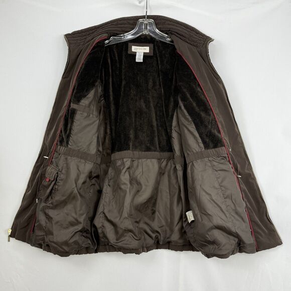 JONES NEW YORK Sport Women’s Coat Size L Brown Jacket Drawstring Waist - Picture 5 of 16